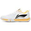 Li Ning Saga 2 Lite Rubber Cushioning, Wear Resistant Low Top Badminton Shoes Unisex White Yellow AYTT003-3