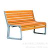 Cast Aluminum Park Bench with Solid Wood Backrest for Outdoor Courtyard 