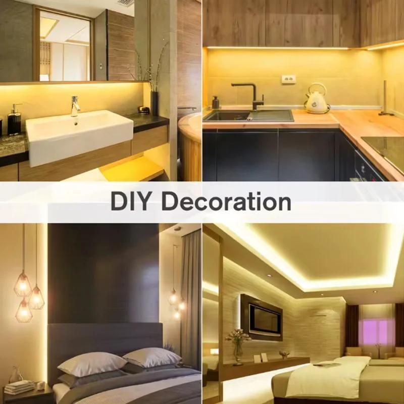 5V USB Flexible LED Strip Light with Hand Sweep Sensor Touch Switch Dimmable Tape Lamp for TV Backlight Mirror Cabinet Lighting