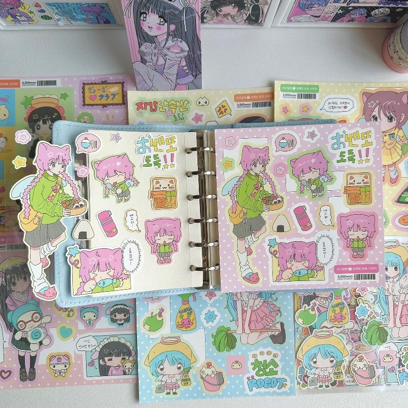 Cute Cartoon Sweet Cool Girl Stickers for Diary Journal Planner Scrapbook DIY Decoration