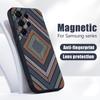 Samsung S26 Edge S25 FE S24 Plus S23 S22 Ultra A15 A16 A17 A35 A36 A37 A54 A55 A56 A57 5G için Geometrik Kumaş Dokulu Kılıf Manyetik Hibrit Mat Kapak