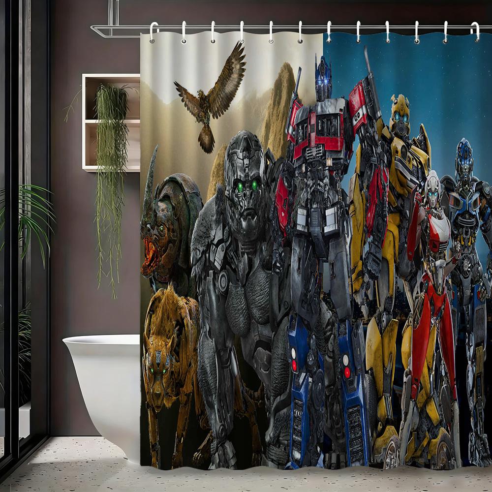 Batman Comic Book Battle Scene Waterproof Shower Curtain, Superhero Bathroom Decor With Kraak Sound Effect For Fans