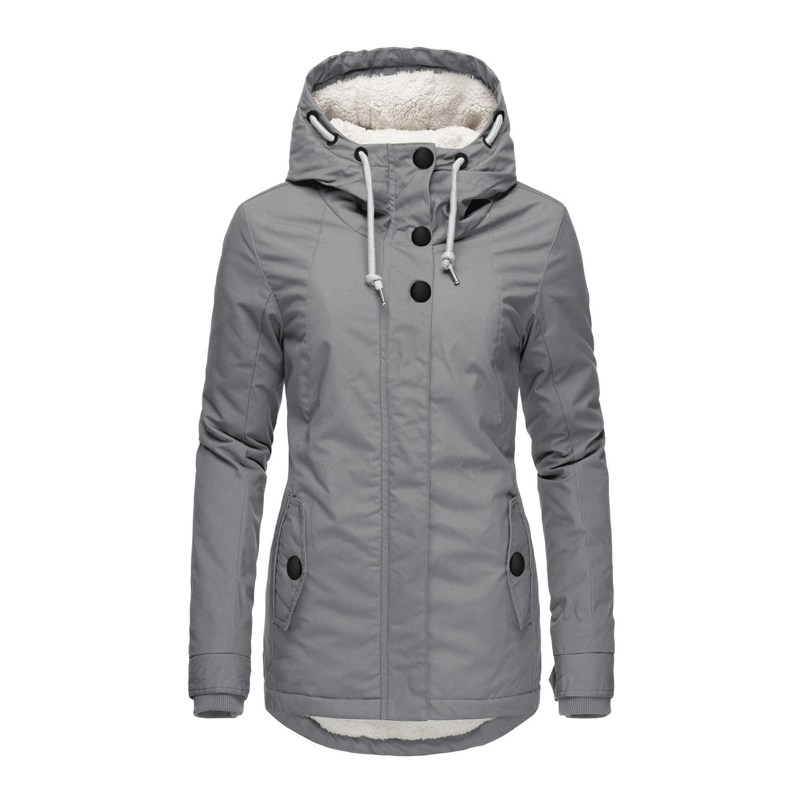 

Женское модное пальто с хлопковой подкладкой Пальто из овечьей шерсти с хлопковой подкладкой и флисовым капюшоном XXXL