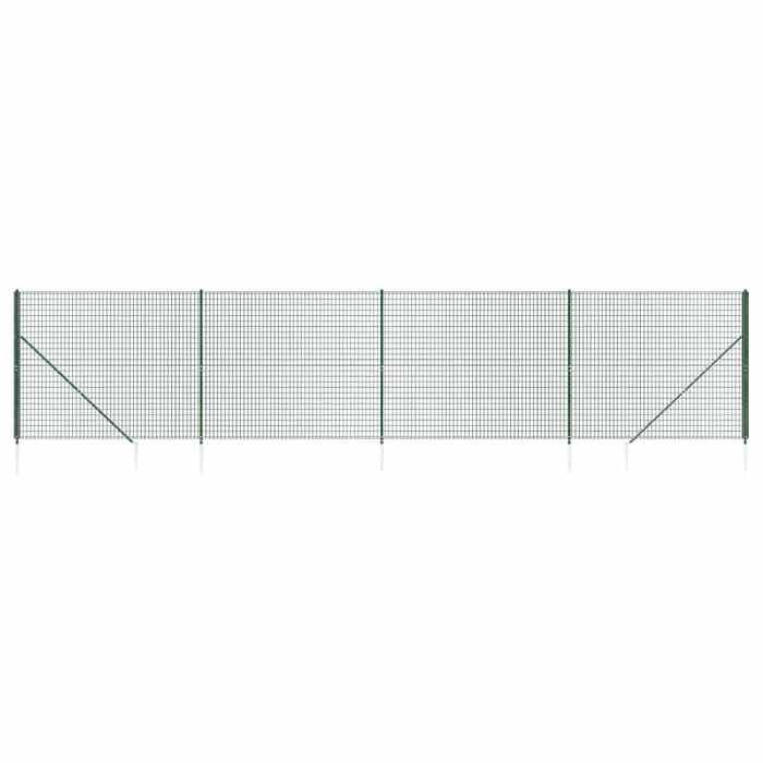 VidaXL Clôture en Treillis Métallique et Piquet d'Ancrage, Panneau de Clôture Décoratif, Barrière de Protection Jardin Patio 154102