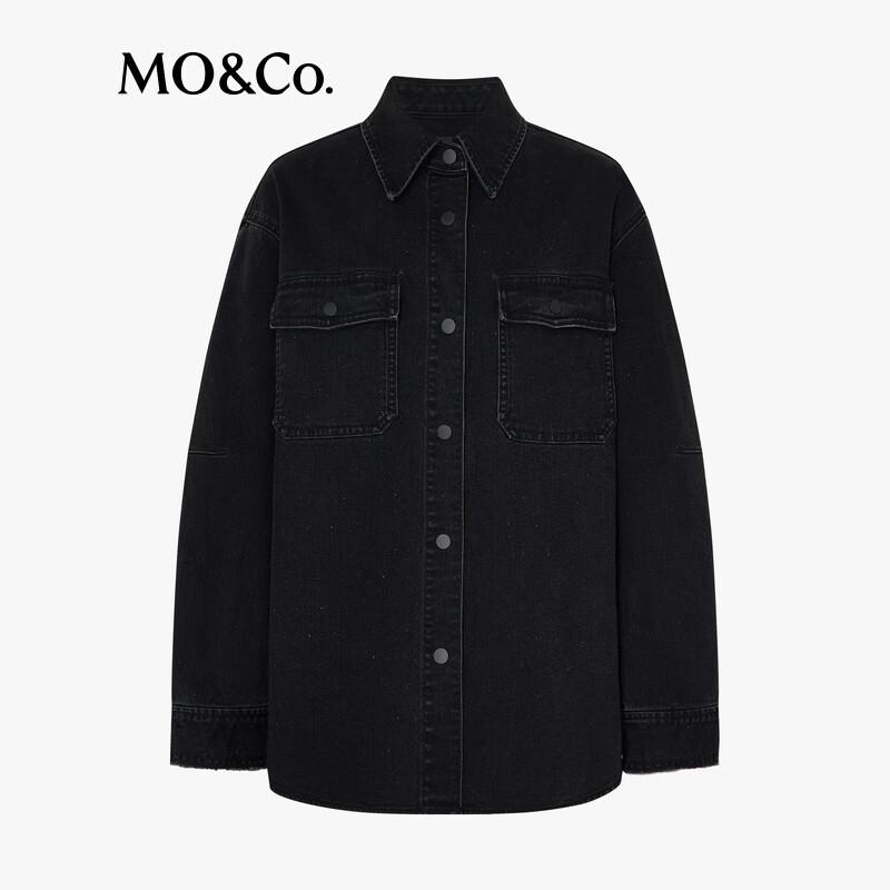 MO&Co. NOIR Embellished Denim Shirt