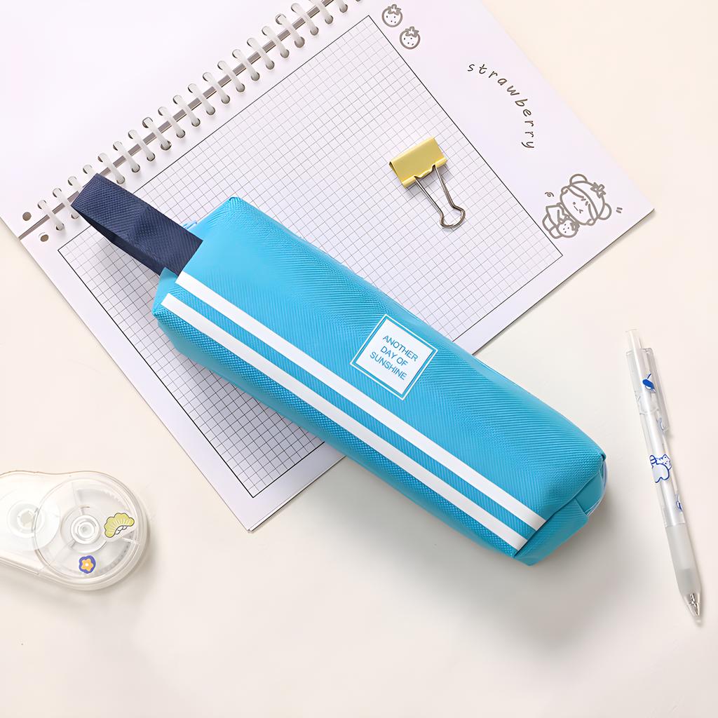 Solid Color Canvas Pencil Case, Student Creative Multifunctional Pencil Case, Stationery Box, Hand-held Pencil Case