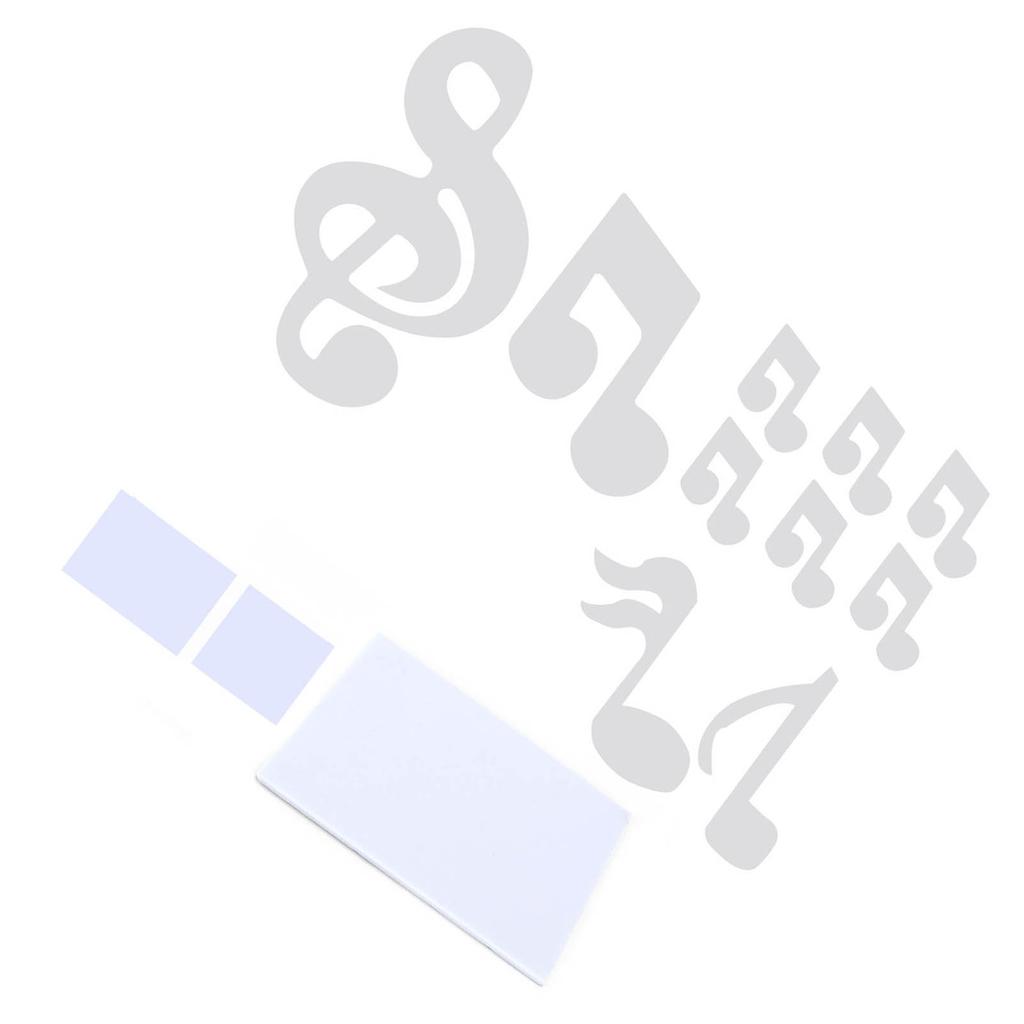 Music Note Wall Sticker DIY Innovative Embossed Decals Home Bedroom Background DecorationSilver