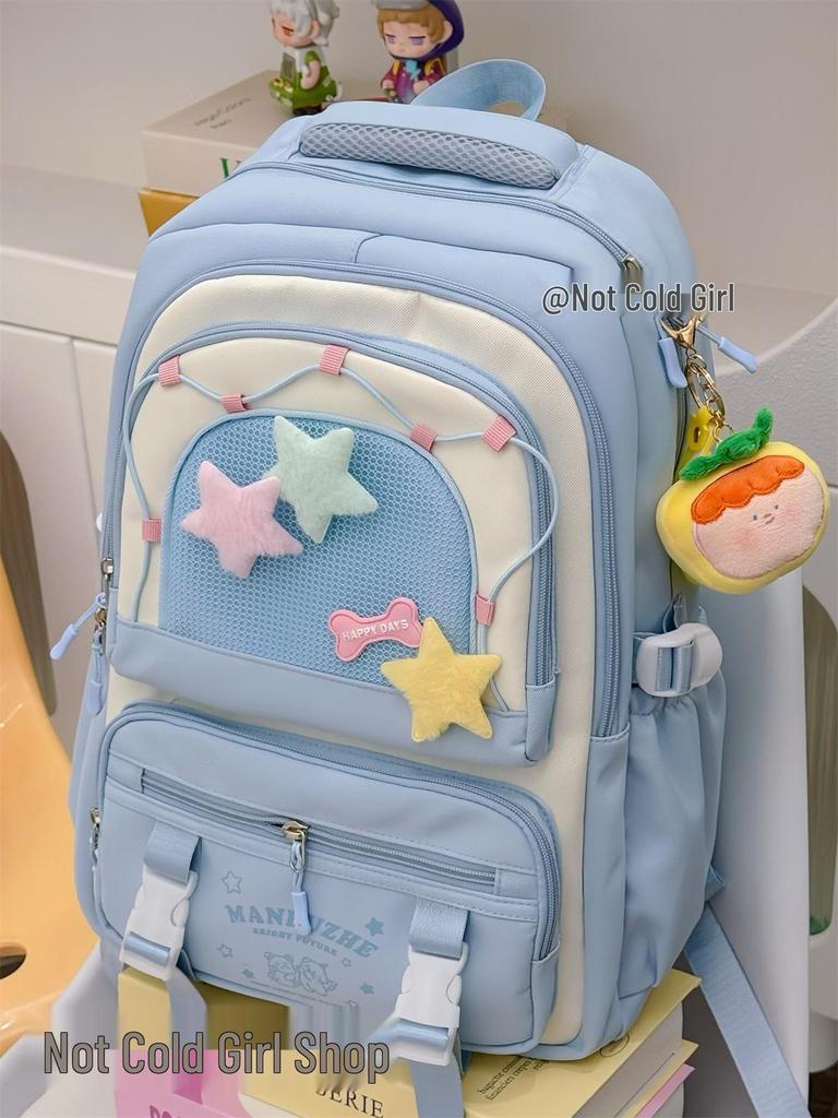 Large Capacity College Style Backpack for Girls - Cute School Bag for Middle & High School Students