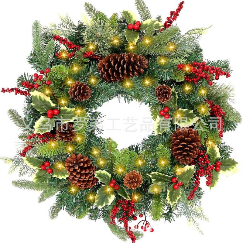 Christmas Wreath Door Hanging Decor Home Mall Window Party Festive Simulation Ornament