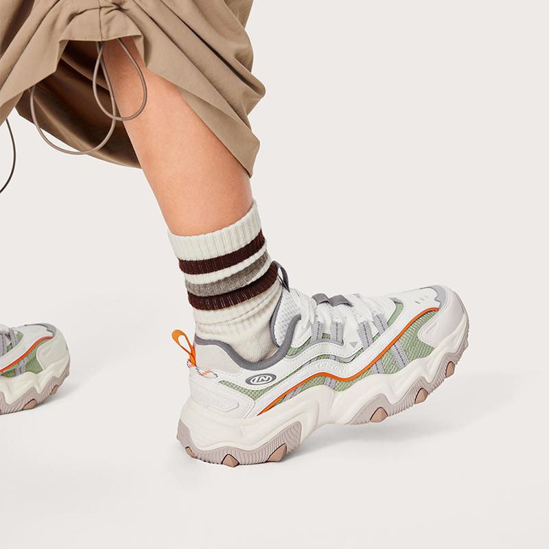 LiNing Cat Paw Lite 2 Fashion Classic Shock Absorption Non-Slip Low-Top Dad Shoes Women sneaker Off-White AGCU070-3