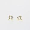 Diamond-studded Empty Apricot Leaf Earrings for Women  New Trendy  Exquisite  Simple  Cold Style Niche Earrings