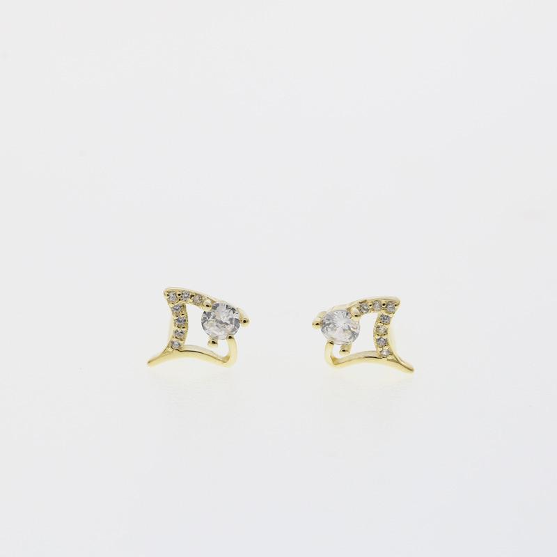 Diamond-studded Empty Apricot Leaf Earrings for Women New Trendy Exquisite Simple Cold Style Niche Earrings
