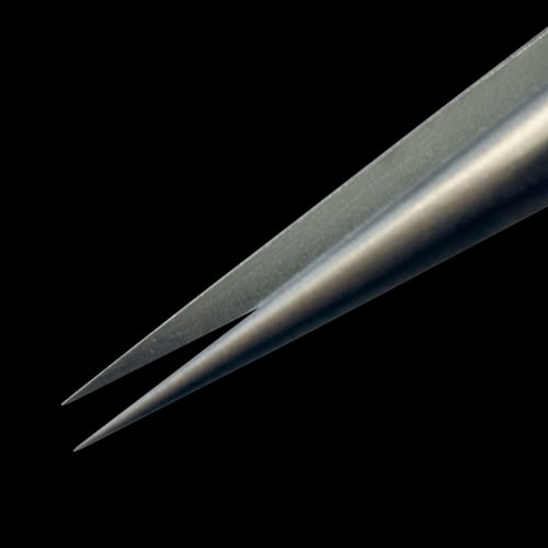HOZAN Precision Tweezers, Fully Non-Magnetic, 70mm Long, 6mm Opening, 0.2mm Tip Width, Short Type, P-653