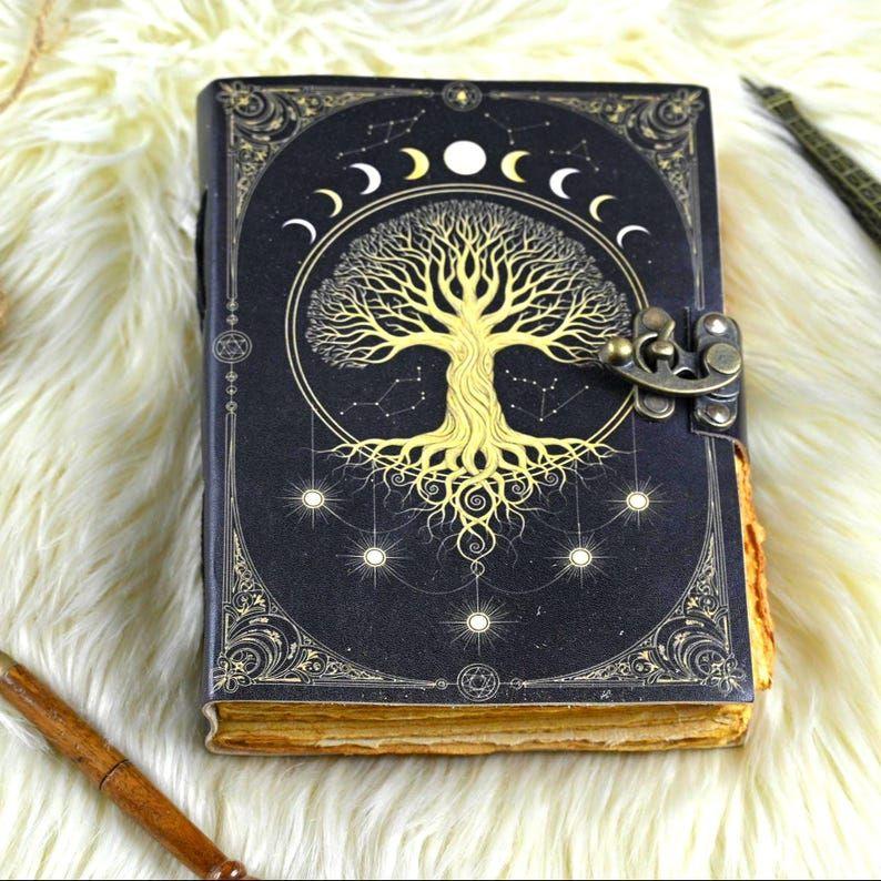 Кожаный гримуар-дневник «Древо жизни»:  Книга теней 7 x 5 inch