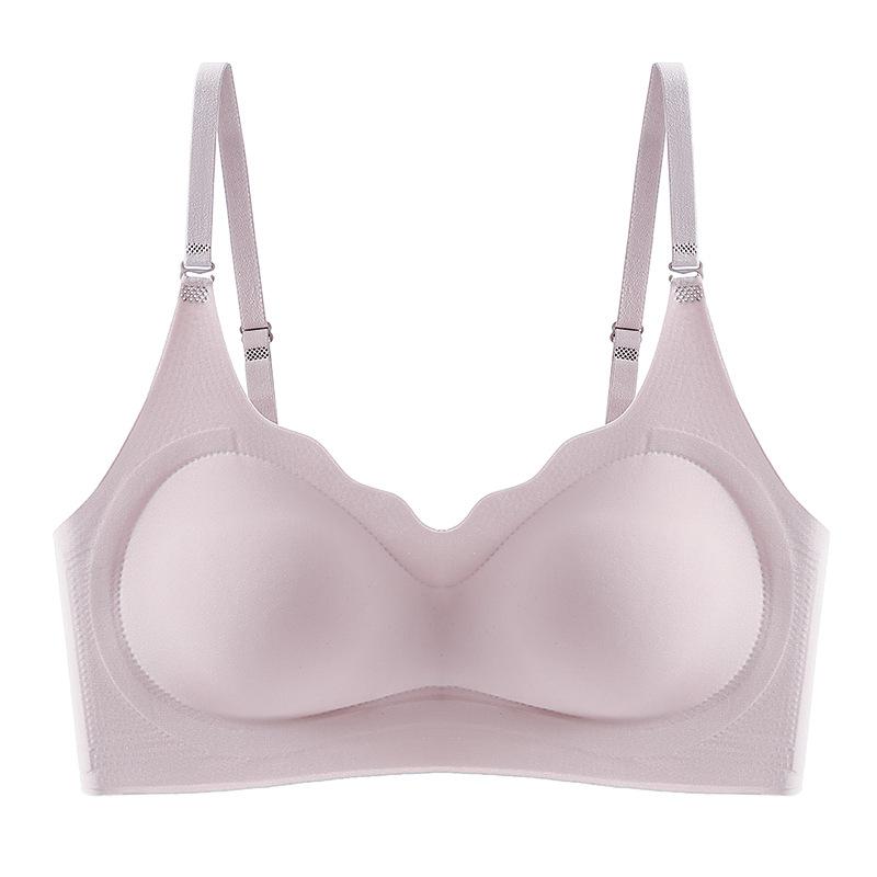 Traceless Latex Underwear for Women Gathered Without Steel Rings, Comfortable Sleep Bra, Integrated Fixed Cup