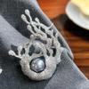 Exquisite Wave Rider Coral Sea Brooch with Zircon and Pearl Insets