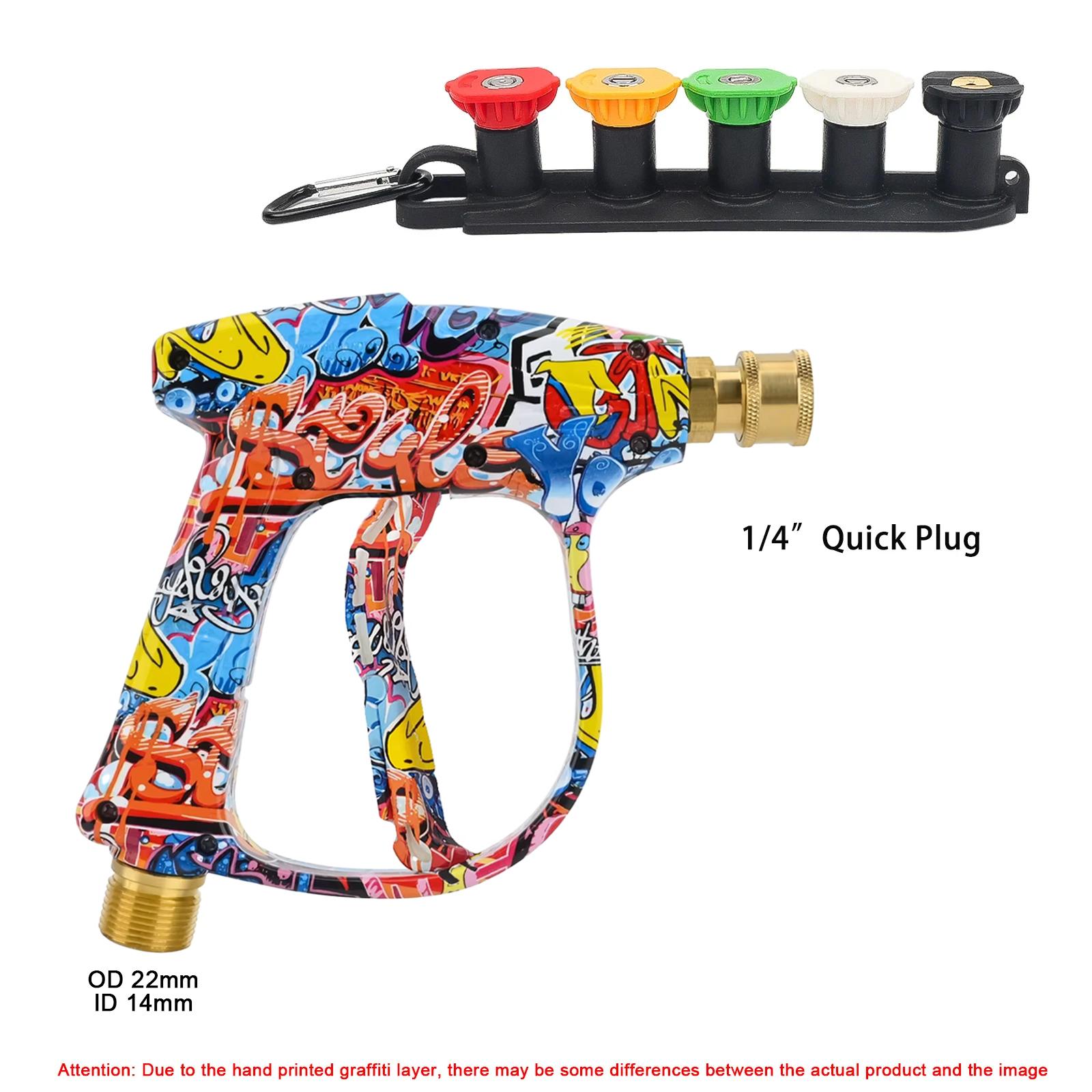

2175PSI Pressure Washer Gun with Graffiti Design Housing, 1/4 Quick Connect Nozzle Kit & Rubber Holder, Fits Karcher K-Series
