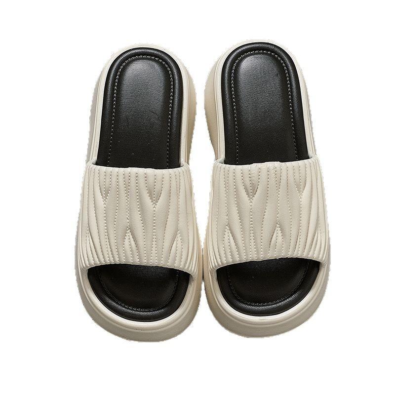 New EVA Thick-soled Cm High-heeled Women's Slippers Are Fashionable To Wear Outside In Summer, and They Feel Like Stepping On Shit On the Beach.