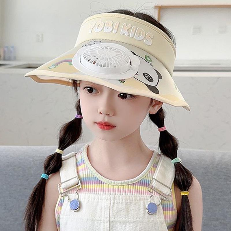 Solar Children's Fan Hat Summer Cartoon Sun Protection Sun Hat Girl Girl Outdoor Sun Hat