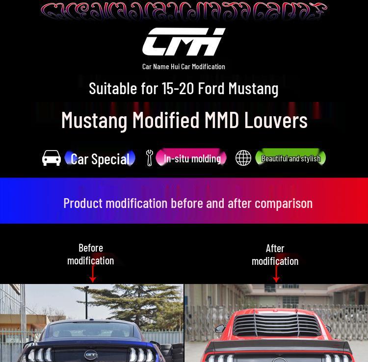 15-23 Mustang MMD Rear Window Louvers Air Deflector Sunshade