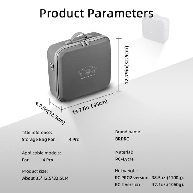 Multifunctional Controller Storage Bag High Density Padding Weatherproof Heavy Duty Protective Carriers for Drones 4PRO