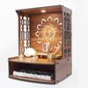 Mangal Beautiful Wooden Pooja Stand for Home, Temple, Office, Wall Mounted Puja Mandir with LED Spot Light, Size (H- 15.5, L- 11.5, W-11 Inch)