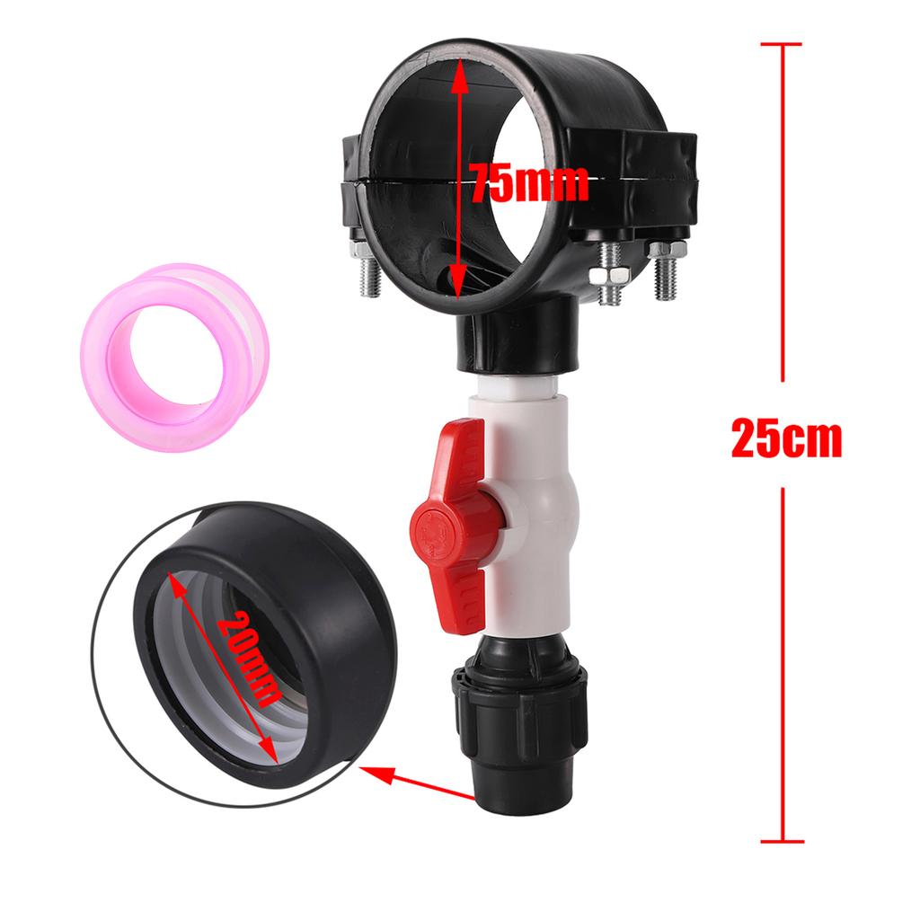 Clip Saddle Drain Connector Pe Main Pipe Repair Parts 75mm To 27mm/75mm Diverter Valve Agricultural Garden Water Connector