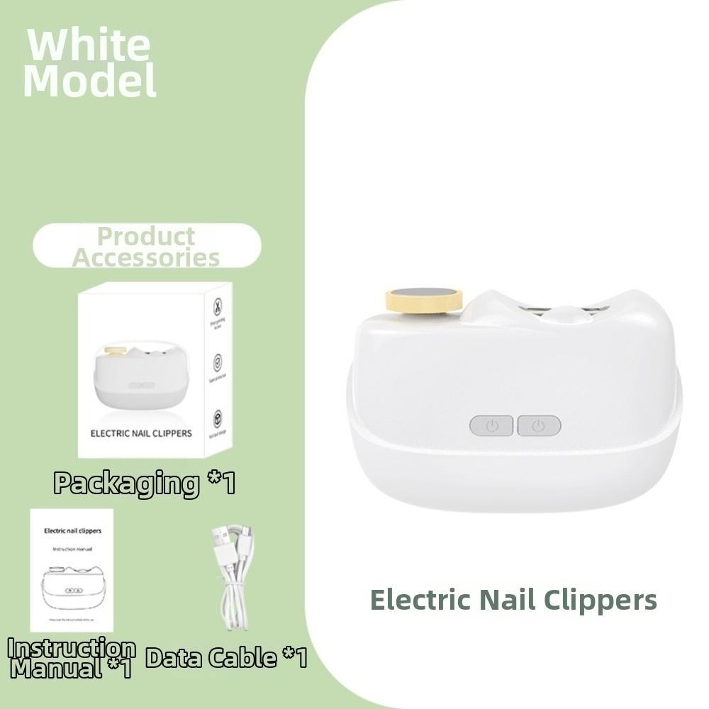 3 in 1 Electric Nail Clipper LED Light Nail Debris Storage Automatic Nail Trimmer and Polisher Rechargeable 2 Speeds