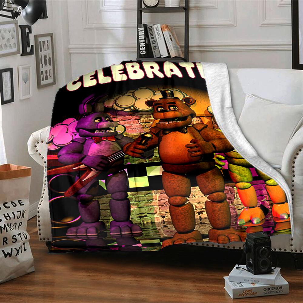 1Pc Five Nights Freddy'S Celebration Blanket Soft And Comfortable Casual Warm Camping Travel Christmas Halloween Xmas Gift M9284