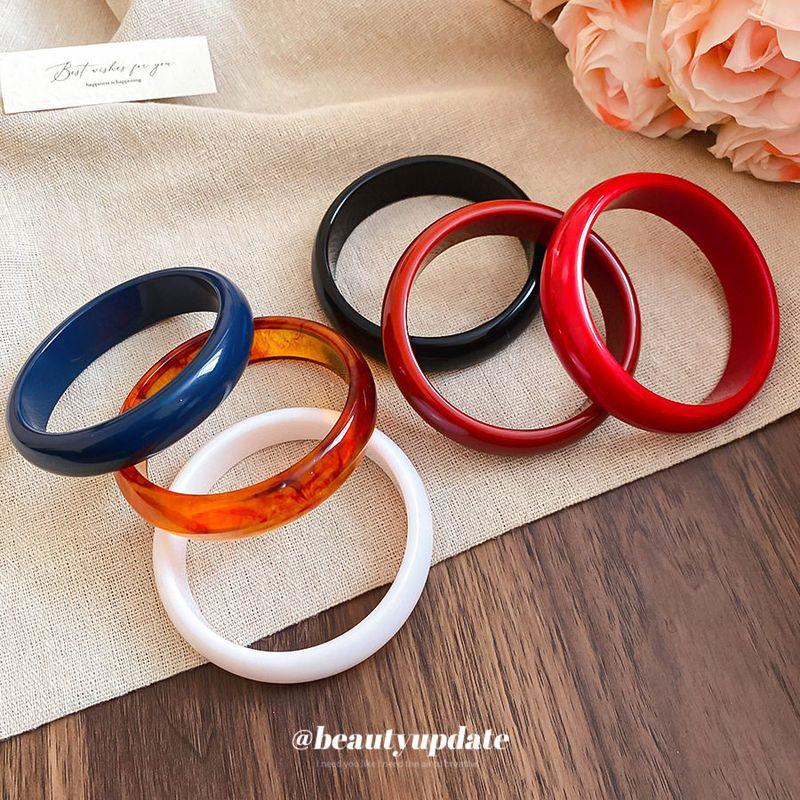 and American Cross-Border Resin Geometric Round Bracelet, Fashionable, Simple, Versatile Bracelet, Forest Style Niche Design Jewelry for Women