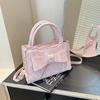 Fashion Bow One Shoulder Handbag Women's Trendy New Trend Crossbody Bag Simple Women's Bag Small Square Bag Women's