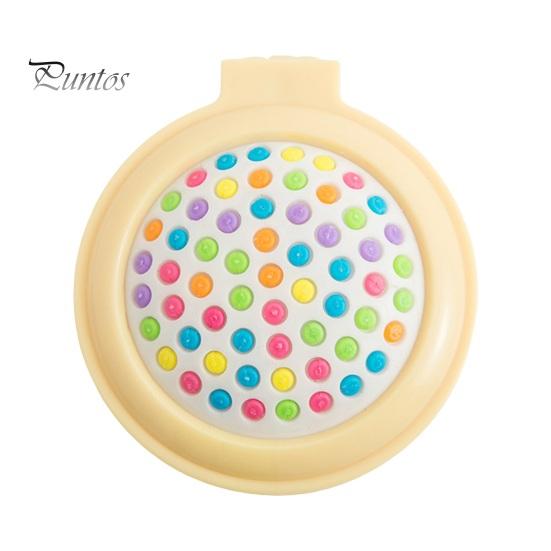 Round Travel Hair Brush with Mirror Folding Pocket Hair Brush Rebound Air Bags Cute 3D Pattern Matte Texture Portable Comb for Home Salon Bedroom