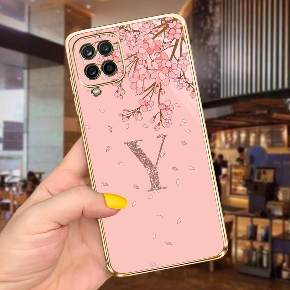 

For Samsung Galaxy A12 Case Luxury Black Pink Couple Letters Cover Soft Fundas Phone Case For Samsung A12 F12 M12 F62 M62 Bumper Galaxy M62