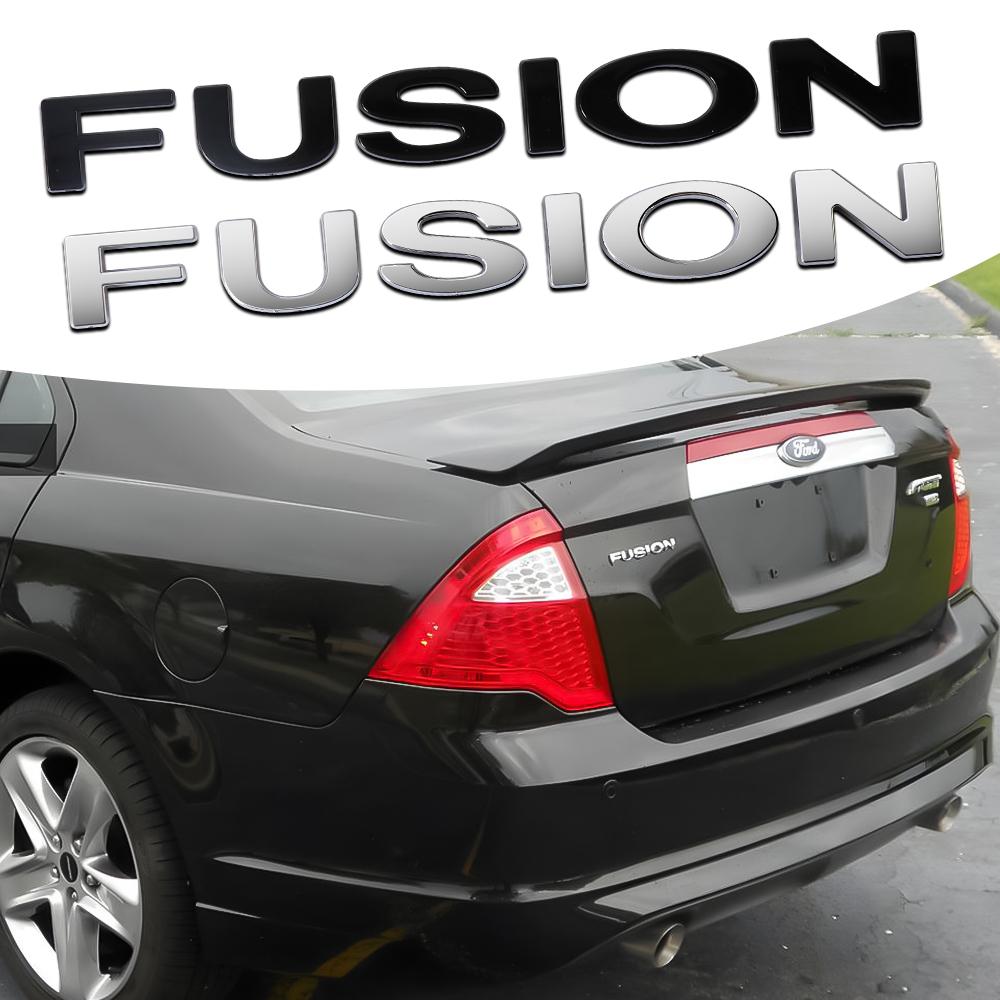 Car ABS Fusion Letter Emblem Sticker Auto Trunk Badge Decal For Ford Focus Mk2 Fiesta Kuga Explorer Mk4 Ranger Mk7 Mustang Party