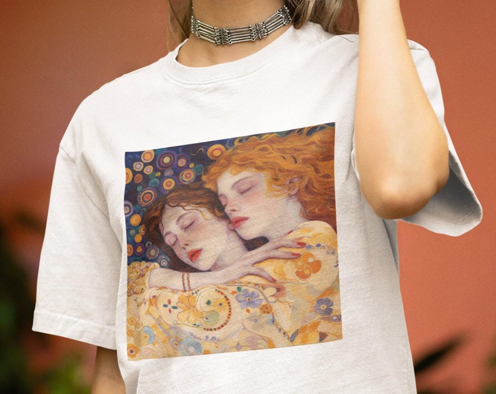 Gustav Klimt Art Drawing T Shirt / The Kiss / Death and Life/ Klimt T shirt / %100 Premium Cotton 3XL