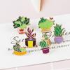 6 Styles Mini Succulents Cactus Enamel Brooches Cute Girls Potted Plant Golden Pins Women Gardening Badge