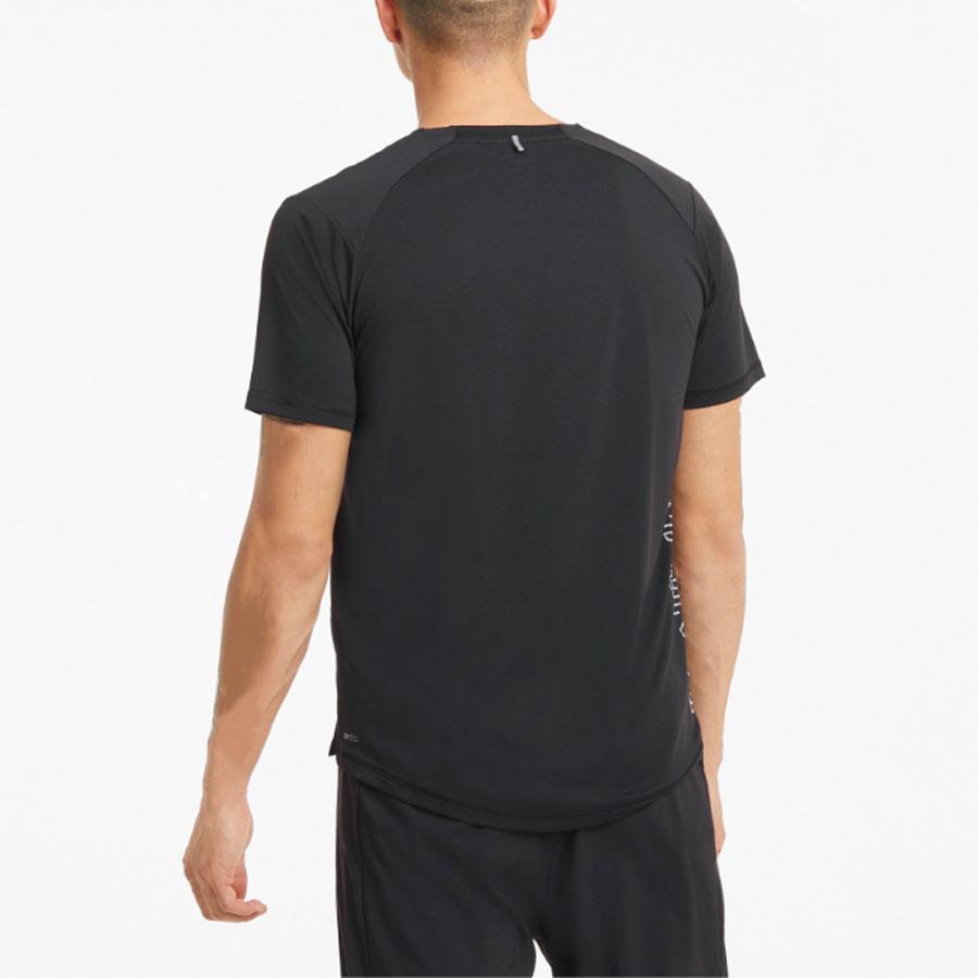 Puma Run Cooladapt Logo Round Neck Pullover Short Sleeve T-Shirt Men Tops Black 520198-01