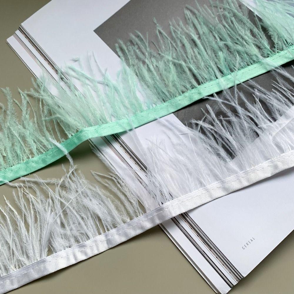 1 Meter 8-10cm Wide Ostrich Feathers Trim Feather Trim Fringe  Costumes Sewing Accessories