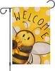 Louise Maelys Welcome Summer Garden Ag 12x18 Double Sided, Burlap Small Bee Garden Yard House Ags Outside Outdoor Spring GGO