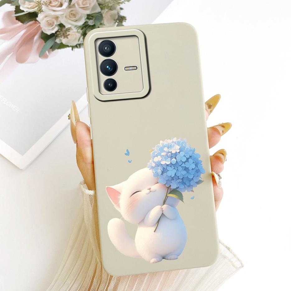 For Vivo V23 Pro Case V2132 Cute Cat Panda Cartoon Cover Soft TPU Matte Phone Case For Vivo V23e V 23 VivoV23 Pro 5G Fundas Bags
