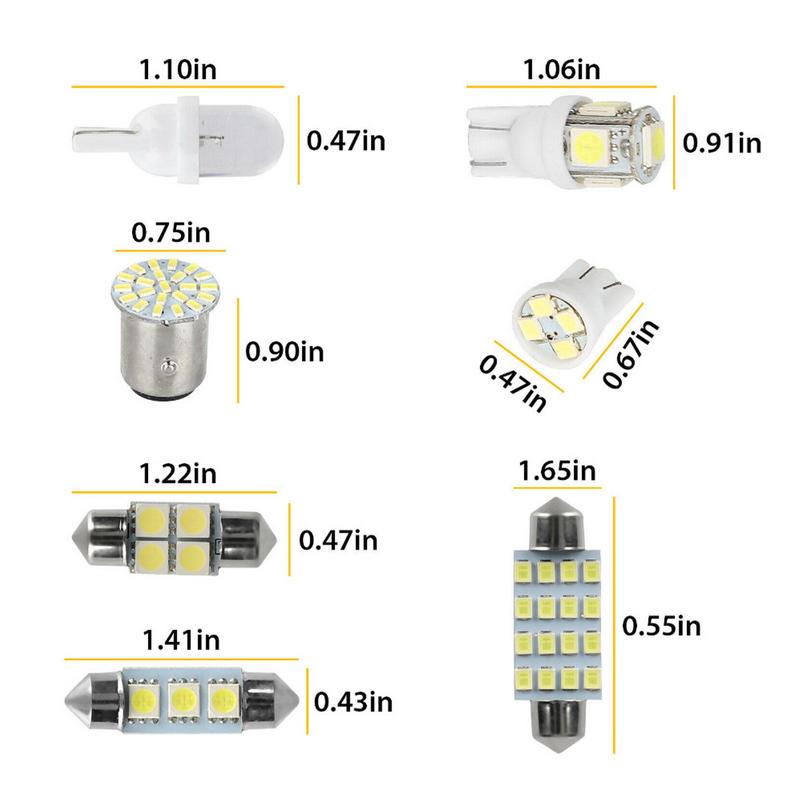 LED Car Interior Lights Interior Lights Bulbs Combination Set 14pcs Reusable LED Dome Light LED Car Bulb Kit Set For License