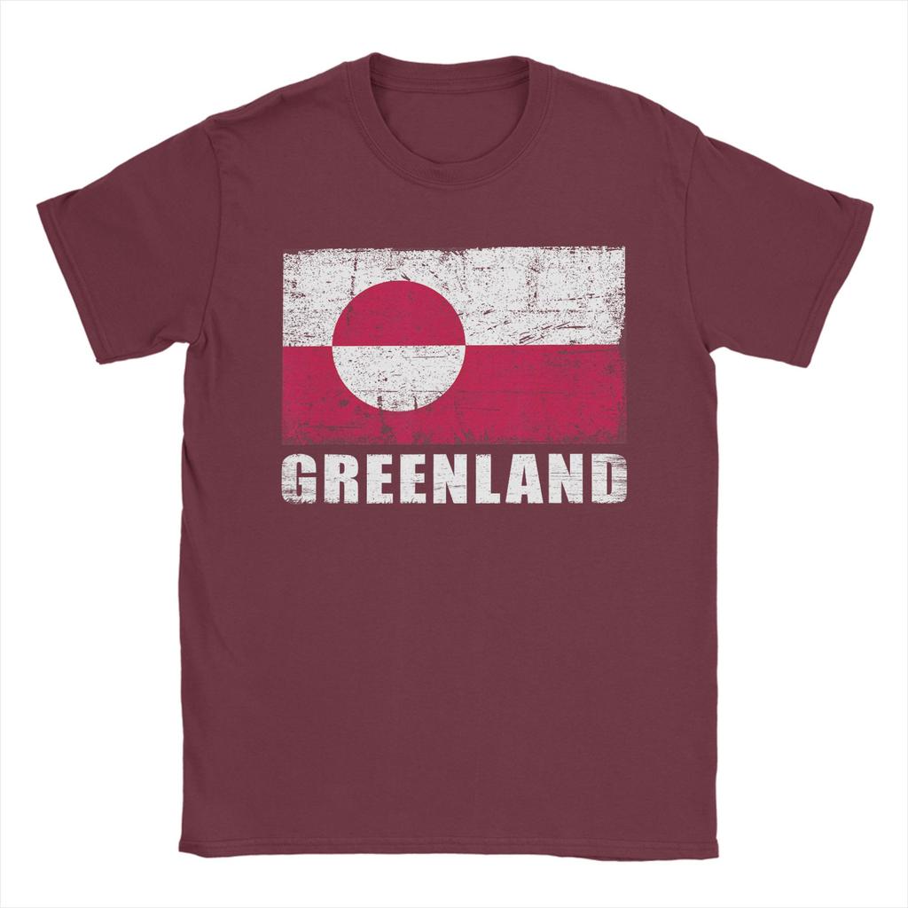 Greenland Flag Grunge Country Flag Greenland T Shirt Summer Pure Cotton T Shirts For Men Casual Tshirt Short Sleeve Y2K Top Tees