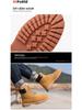 Unisex Yellow High-Top Waterproof Martin Boots – Trendy Autumn/Winter Cowhide Workwear for Couples