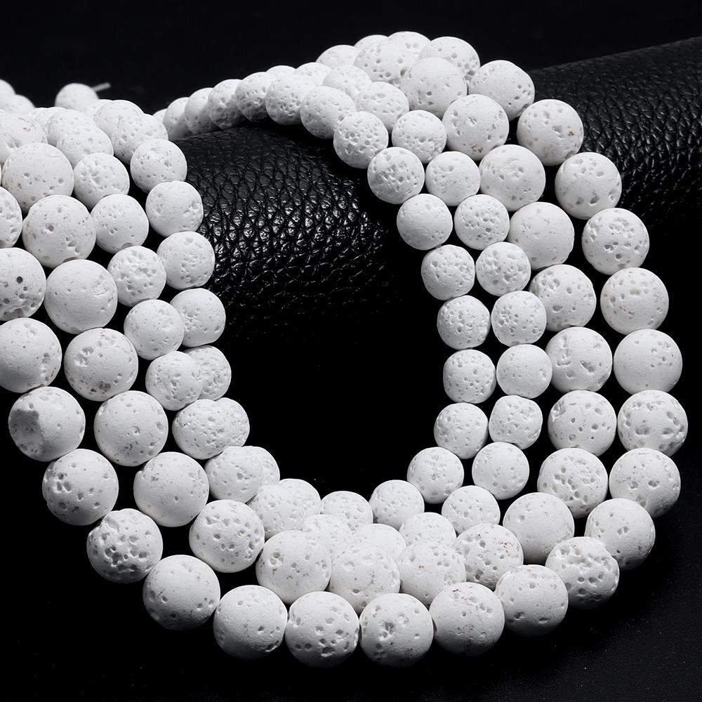 4/6/8/10/12mm Natural Black Lava Volcanic Stone Beads Loose Spacer Round Beads For Jewelry Making DIY Bracelet Necklace Gifts