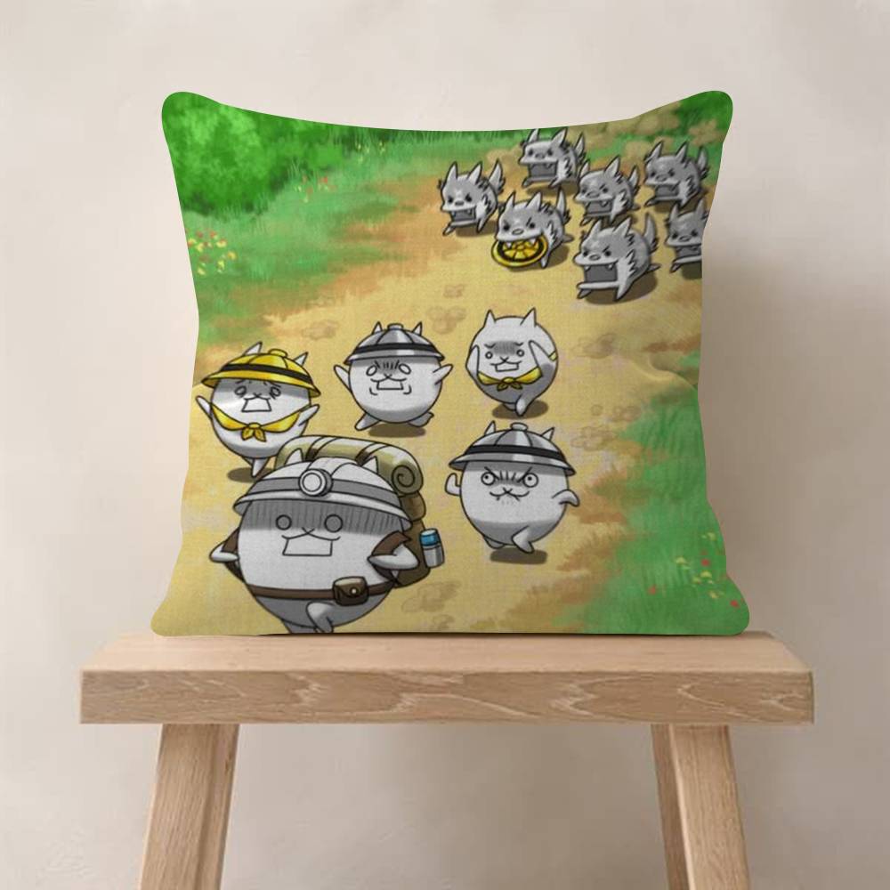 Game BBattle Cats Anime  Cushion Cover Car Throw Pillow Case For Sofa Car Christmas Gift 40x40cm 45x45cm