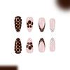 Glitters Press On Nail 24Pcs French Tip Autumn Winter Nail Art Black Coffee White False Nail Comfort Fit ABS Material