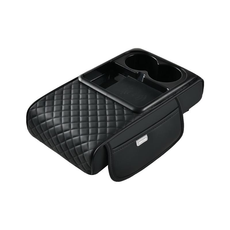 Auto Elbow Support Wireless Charging Car Arm Rest Cushion Thicken High-Density Sponge Center Console Armrest Box Cover