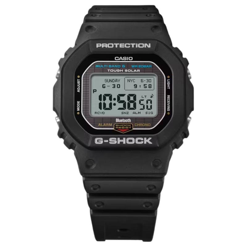 

CASIO 5600 series 200 meters waterproof calendar solar Quartz resin strap men s watch gray dial GW-BX5600-1JF сірий колір