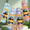 1PC Chick Dig Me Cartoon Character 750ml Color Plastic Sports Water Bottle Leakproof Flip Straw Lid Suitable for Sports Office Home Use