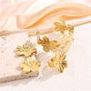 Hot Sale Hypoallergenic Stylish Vintage Flower Stud Earrings Premium 18k Gold Plated Stainless Steel For Women Party  Accessory